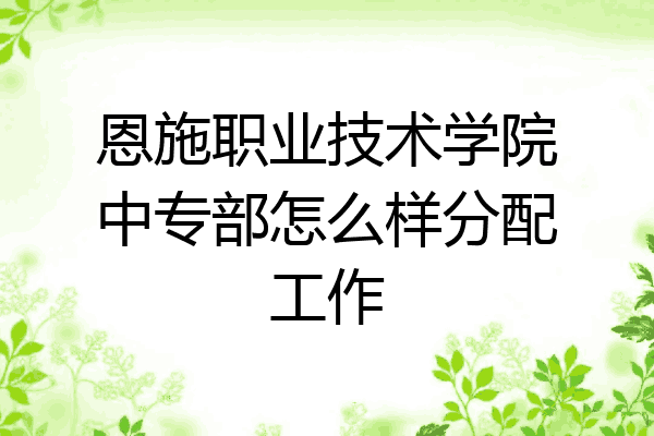 恩施职业技术学院中专部怎么样分配工作