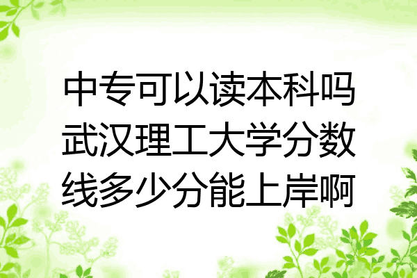 中专可以读本科吗武汉理工大学分数线多少分能上岸啊