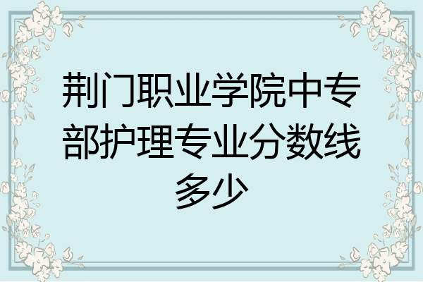 荆门职业学院中专部护理专业分数线多少