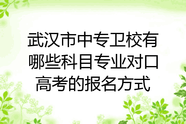 武汉市中专卫校有哪些科目专业对口高考的报名方式