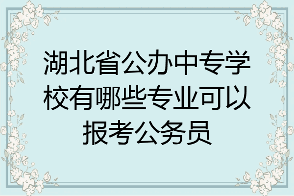 湖北省公办中专学校有哪些专业可以报考公务员