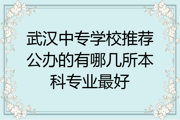 武汉中专学校推荐公办的有哪几所本科专业最好