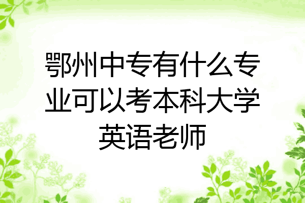 鄂州中专有什么专业可以考本科大学英语老师