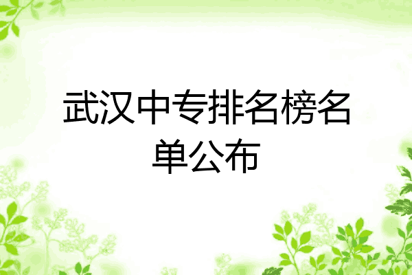 武汉中专排名榜名单公布