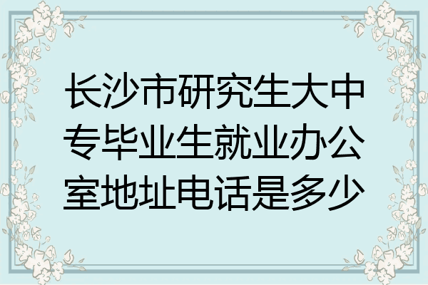 长沙市研究生大中专毕业生就业办公室地址电话是多少