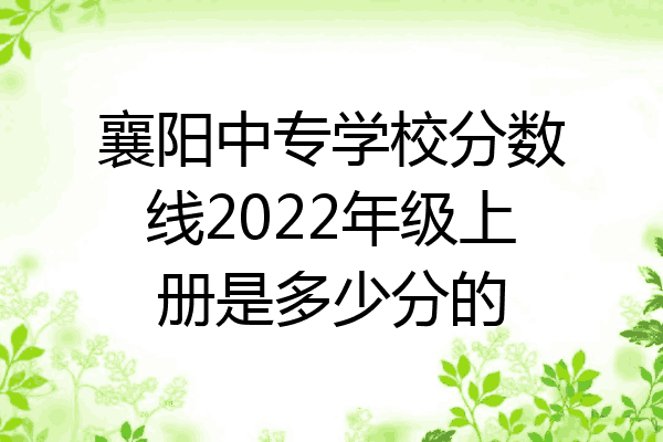 襄阳中专学校分数线2022年级上册是多少分的
