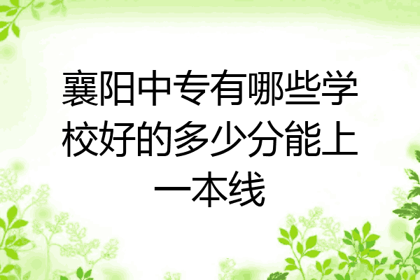 襄阳中专有哪些学校好的多少分能上一本线