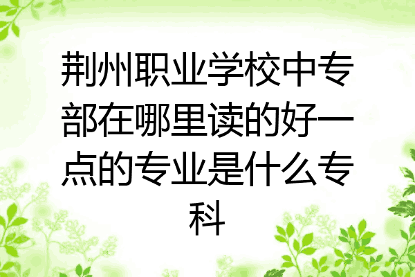 荆州职业学校中专部在哪里读的好一点的专业是什么专科