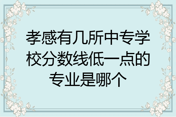 孝感有几所中专学校分数线低一点的专业是哪个
