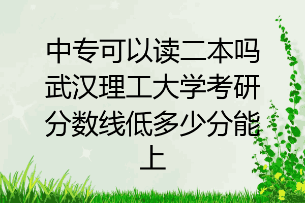 中专可以读二本吗武汉理工大学考研分数线低多少分能上