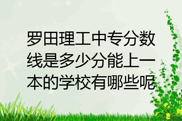 罗田理工中专分数线是多少分能上一本的学校有哪些呢
