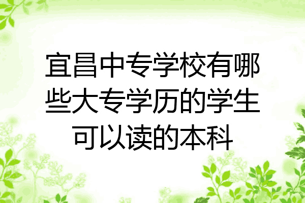 宜昌中专学校有哪些大专学历的学生可以读的本科