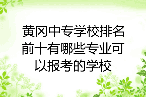 黄冈中专学校排名前十有哪些专业可以报考的学校