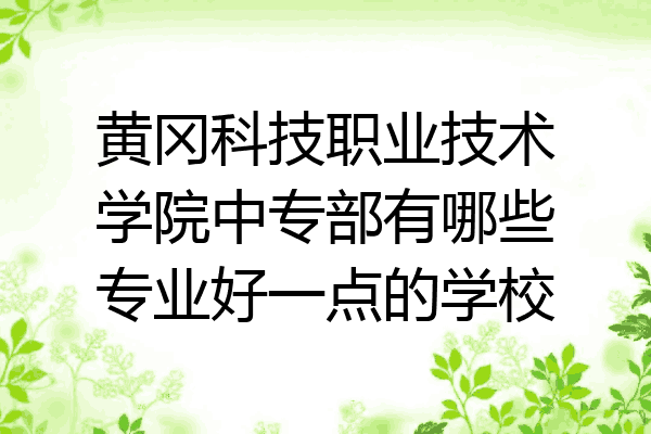 黄冈科技职业技术学院中专部有哪些专业好一点的学校