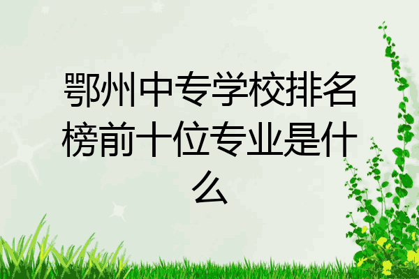 鄂州中专学校排名榜前十位专业是什么