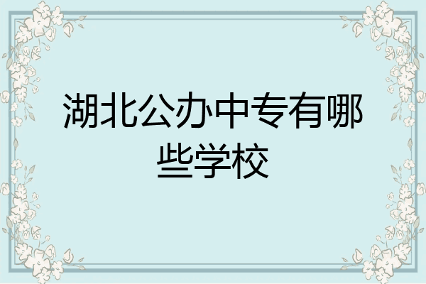 湖北公办中专有哪些学校