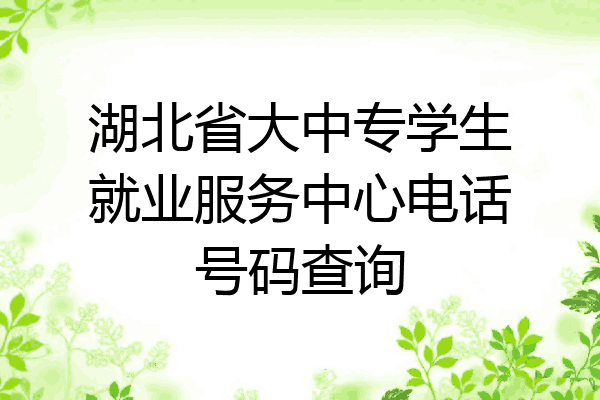 湖北省大中专学生就业服务中心电话号码查询