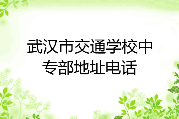武汉市交通学校中专部地址电话