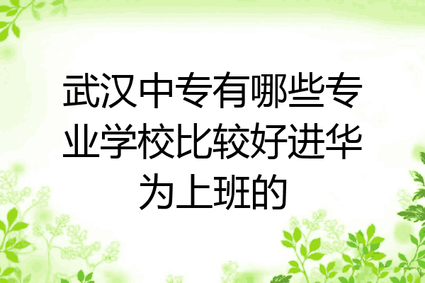 武汉中专有哪些专业学校比较好进华为上班的