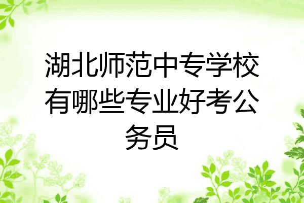 湖北师范中专学校有哪些专业好考公务员