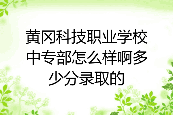 黄冈科技职业学校中专部怎么样啊多少分录取的