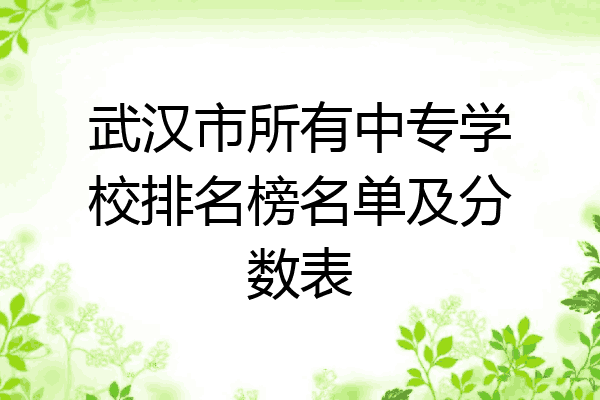 武汉市所有中专学校排名榜名单及分数表