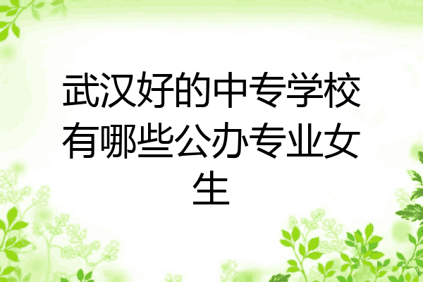 武汉好的中专学校有哪些公办专业女生