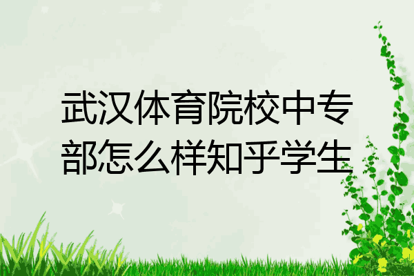武汉体育院校中专部怎么样知乎学生