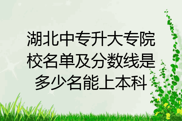 湖北中专升大专院校名单及分数线是多少名能上本科