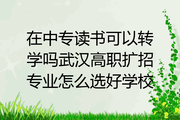 在中专读书可以转学吗武汉高职扩招专业怎么选好学校
