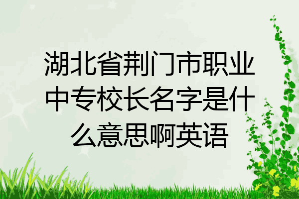 湖北省荆门市职业中专校长名字是什么意思啊英语