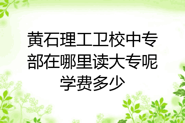 黄石理工卫校中专部在哪里读大专呢学费多少