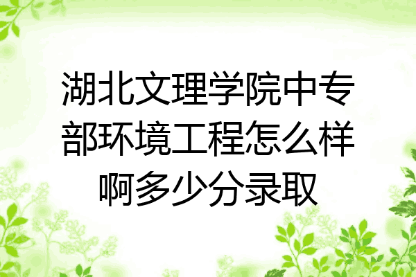 湖北文理学院中专部环境工程怎么样啊多少分录取