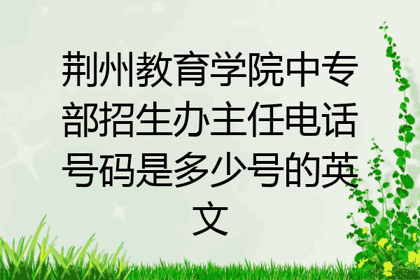 荆州教育学院中专部招生办主任电话号码是多少号的英文