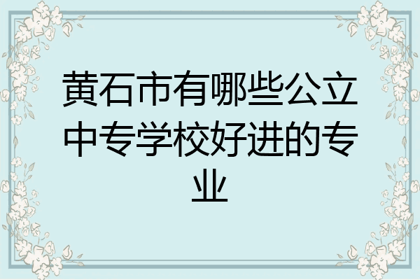 黄石市有哪些公立中专学校好进的专业