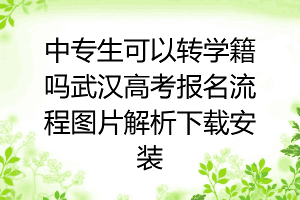 中专生可以转学籍吗武汉高考报名流程图片解析下载安装