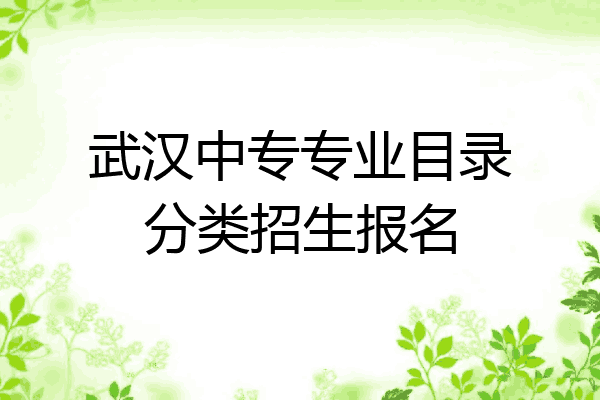 武汉中专专业目录分类招生报名