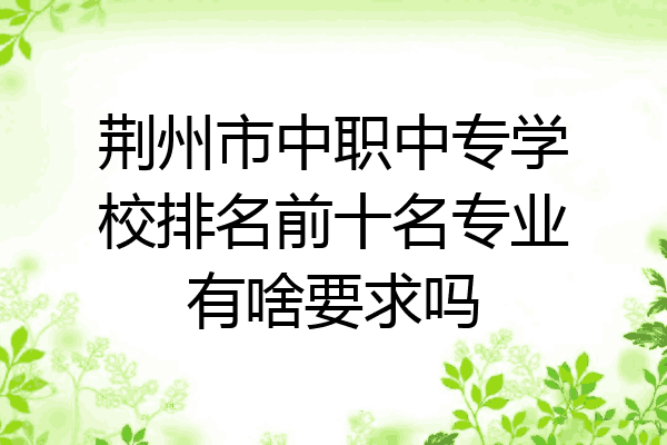 荆州市中职中专学校排名前十名专业有啥要求吗