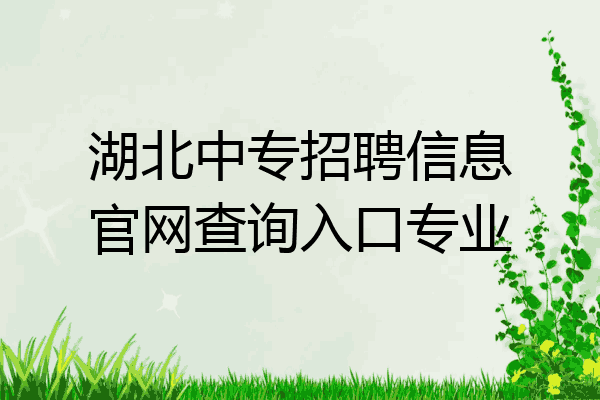 湖北中专招聘信息官网查询入口专业