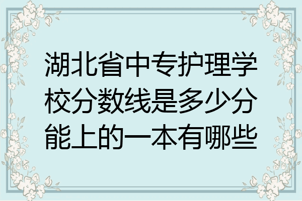 湖北省中专护理学校分数线是多少分能上的一本有哪些