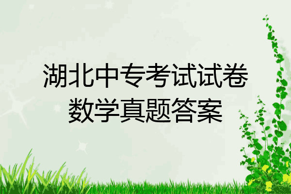 湖北中专考试试卷数学真题答案