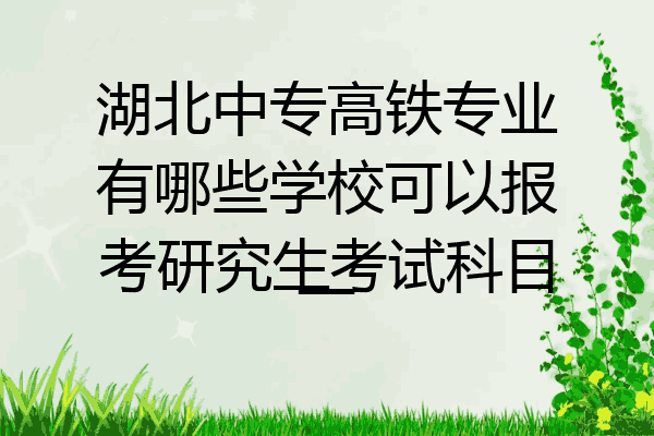 湖北中专高铁专业有哪些学校可以报考研究生考试科目一