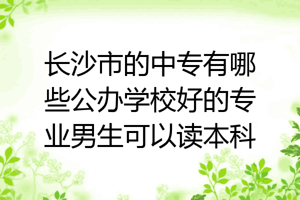 长沙市的中专有哪些公办学校好的专业男生可以读本科