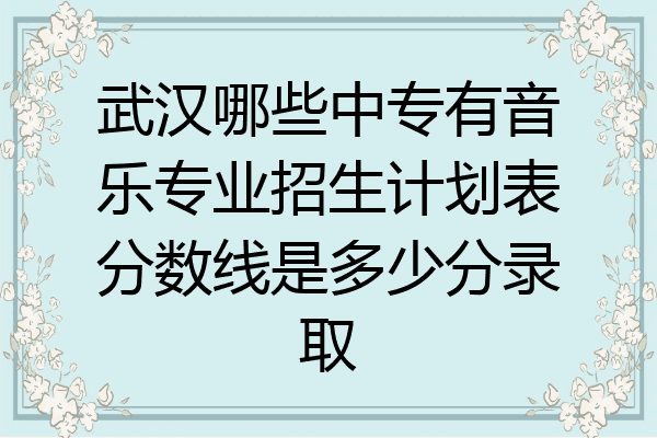 武汉哪些中专有音乐专业招生计划表分数线是多少分录取