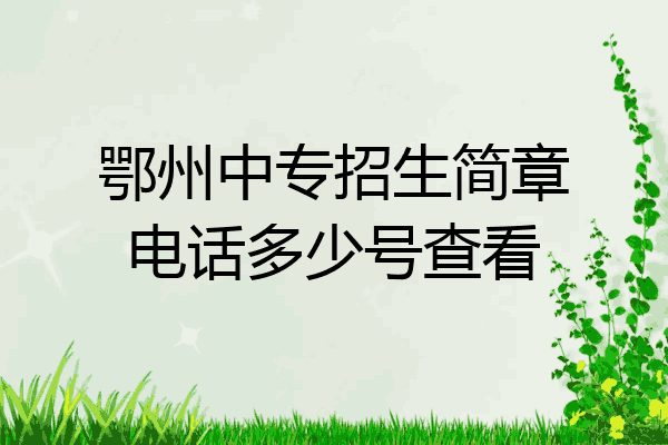鄂州中专招生简章电话多少号查看
