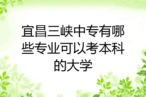 宜昌三峡中专有哪些专业可以考本科的大学
