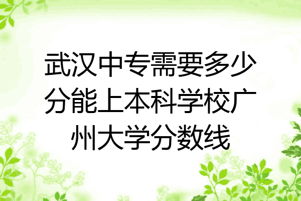 武汉中专需要多少分能上本科学校广州大学分数线