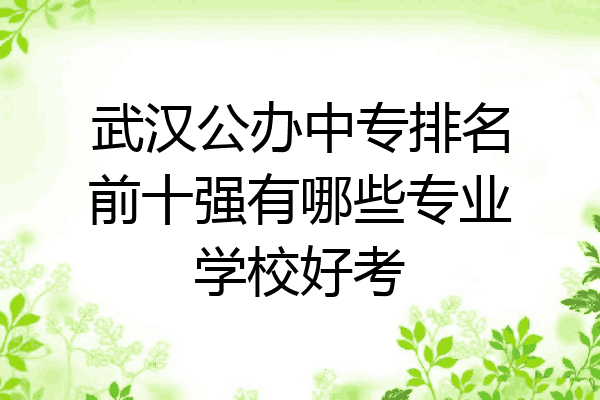 武汉公办中专排名前十强有哪些专业学校好考