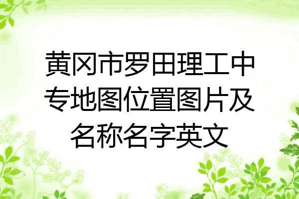 黄冈市罗田理工中专地图位置图片及名称名字英文