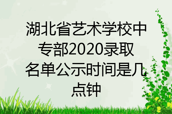 湖北省艺术学校中专部2020录取名单公示时间是几点钟
